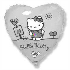Hello Kitty - Szv alak flia lufi, 46 cm